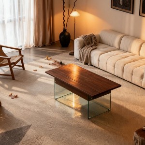 ORRD 43.3" Lift Top Coffee Table with Storage, Black Marble Glass, Space Saving for Living Room Office，Natural Wood - 1 of 4