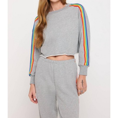Women's Rainbow Cropped Pullover Top - SPIRITUAL GANGSTER