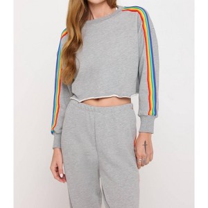 Women's Rainbow Cropped Pullover Top - SPIRITUAL GANGSTER - 1 of 4