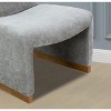 PAGED Modern Wooden Accent Chair, Teddy Fabric Arm Chair with Rainbow Backrest, Living Room Reading Chair for Bedroom - 4 of 4