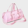 Girls' Gingham Printed and Bows Duffel Bag - Cat & Jack™ Pink - 2 of 4