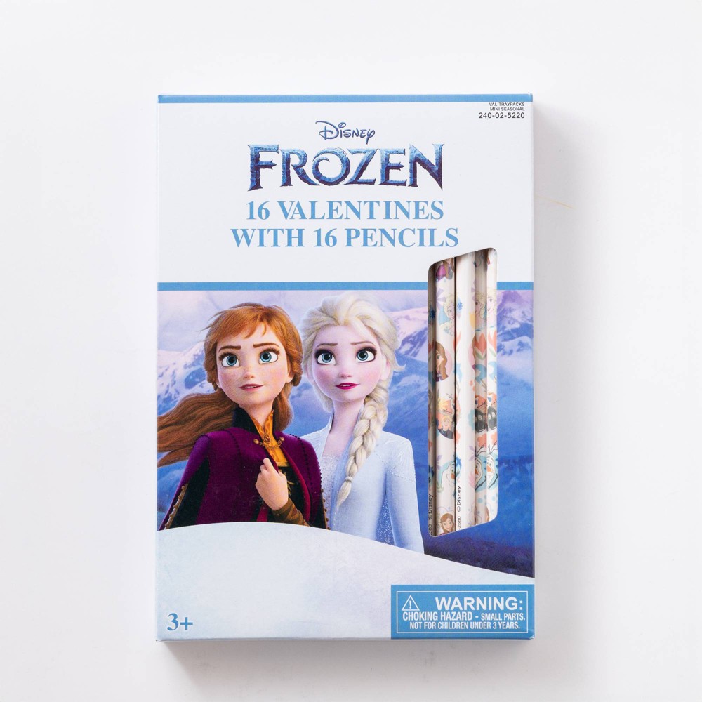 disney paper magic 16ct frozen pencils valentine's day exchange cards