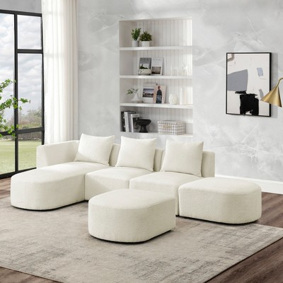 L-shaped/u-shaped Sectional Sofa With Chaise And Ottoman, Modular Loop ...
