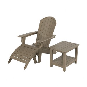 WestinTrends Tuscany HIPS¬¨‚Ä†Outdoor¬¨‚Ä†Patio¬¨‚Ä†Folding¬¨‚Ä†Adirondack¬¨‚Ä†Chair with Ottoman and Side Table (3-Piece) - 1 of 4