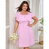 Coolmee Women's Plus Size Summer Dresses Casual Summer Flutter Sleeve Flowy Wedding Guest Mini Dress - 2 of 4
