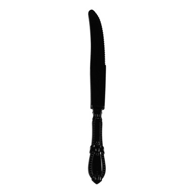 Smarty Had A Party Black Baroque Plastic Dinner Knives - 480 pcs