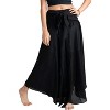 Women's Boho Maxi Skirt - Floral Print Long Flowy Skirt Black Classic - 2 of 4