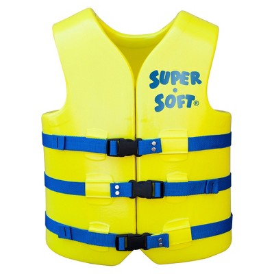 TRC Recreation Super Soft Vinyl Coated Foam USCG Type III PFD Adult Water Safety Life Jacket Vest, Yellow, Extra Large XL