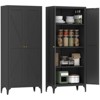 ORRD Metal Storage Cabinet 2-Door Steel Pantry with Adjustable Shelves, Kitchen Organizer,White - 3 of 4