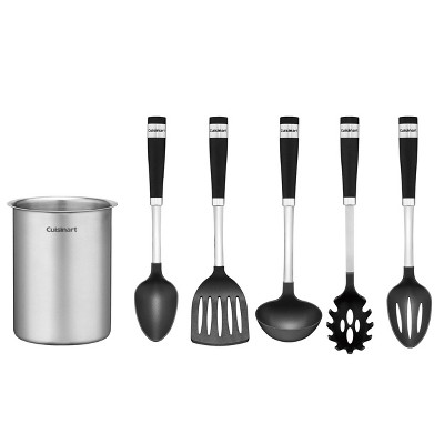 Cuisinart 6pc Stainless Steel Crock and Barrel Handle Tools Set: Kitchen Utensil Set, Dishwasher-Safe, Adult Use