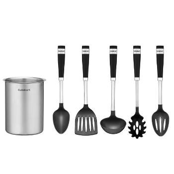 Cuisinart® 3 Piece Professional Tool Set - Set Includes Stainless Steel  Spatula, Tongs And Fork With Rubber Grips 