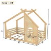 KWPZQEB Twin/Full Montessori Bed Frame, House-Shape Bed with Roof & Fence, Solid Wood Floor Bed for Boys Girls Bedroom, No Spring Box Needed - 4 of 4
