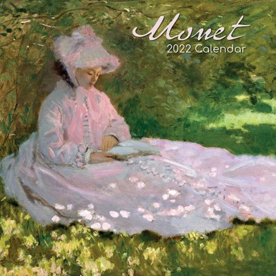 The Gifted Stationery 2021 - 2022 Monthly Wall Calendar, 16 Month, Monet Painting Art Theme with Reminder Stickers, 12 x 12 in
