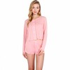 Anna-Kaci Lounge Women's Pink Ribbed Knit Lounge Set with Button-Up Cardigan, Bralette, and High Waist Shorts- Blue,Small - 2 of 4