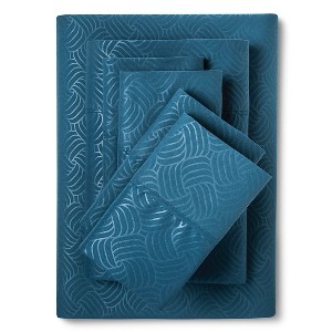 Christopher Knight Home Natalia Cavalletto Swirl Design Sheet Set -Dark Teal (Queen), Dark Blue