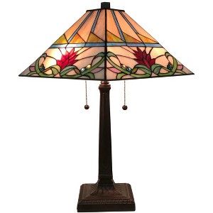 Amora Lighting Tiffany Style Multi Color Mission Table Lamp 22" High - 1 of 2