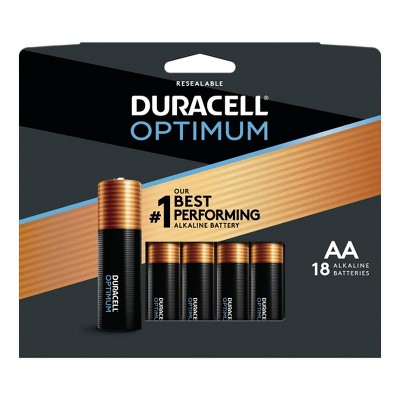 Duracell Optimum AA Batteries - 18 Pack Alkaline Battery with Resealable Tray
