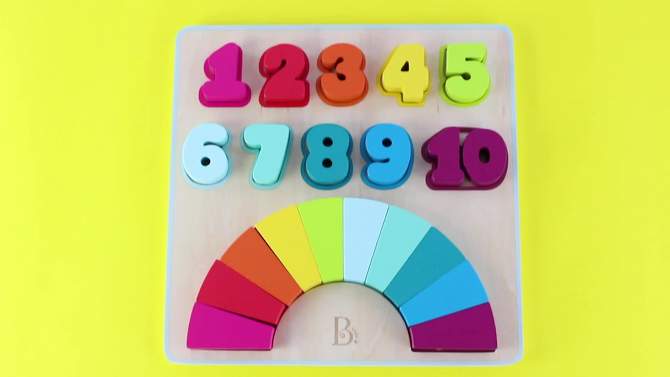 B. toys Wooden Number Puzzle - Counting Rainbows 21pc, 2 of 9, play video