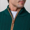 Hope & Henry Men's Half Zip Sweater with Suede Trim, Medium - 2 of 4