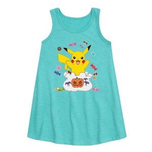 - Pokémon - Gotta Eat Em All Graphic Sleeveless Aline Dress - 1 of 3
