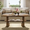 Tribesigns 47.2" Oval Coffee Table, Farmhouse Coffee Table with 2-Tier Open Storage Shelf for Living Room, Easy Assembly - 4 of 4