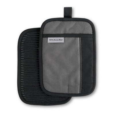KitchenAid 2pk Cotton Beacon Pot Holders Black