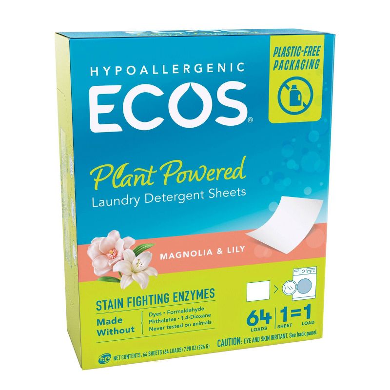 ECOS Plastic-Free Laundry Detergent Sheets - 7.9oz/64 Loads, 3 of 13