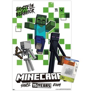 Trends International Minecraft: 15th Anniversary - Hostile Behavior Unframed Wall Poster Prints - 1 of 4