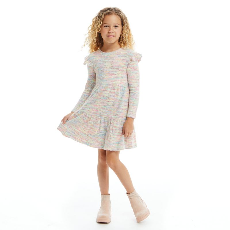 Andy & Evan  Toddler Girls Multicolor Knit Dress, 4 of 6