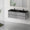 Whisen Minimalist Floating Wall-Mounted Bathroom Vanity with Integrated Quartz Sand Sink and  Storage Drawers - Grey - 3 of 4
