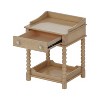 PAGED High Gloss Night Stand Modern Bedside Table Wooden Nightstand with 2 Storage Drawers for Bedroom - 4 of 4