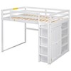 YOOCOZZ Full Loft Bed with Wardrobe, Shelves & LED Light - 4 of 4