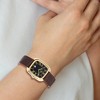 Black Bow Jewelry Charles Hubert Ladies IP-plated Black Square Leather Band Watch - 2 of 3
