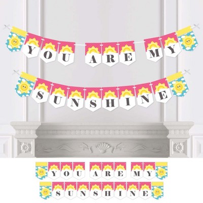 Big Dot of Happiness You are My Sunshine - Sunshine Themed Party Bunting Banner - Party Decorations
