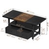 Hausource 2-Tier Coffee Table w/Storage Shelf & 2 Drawers for Living Room - 3 of 4