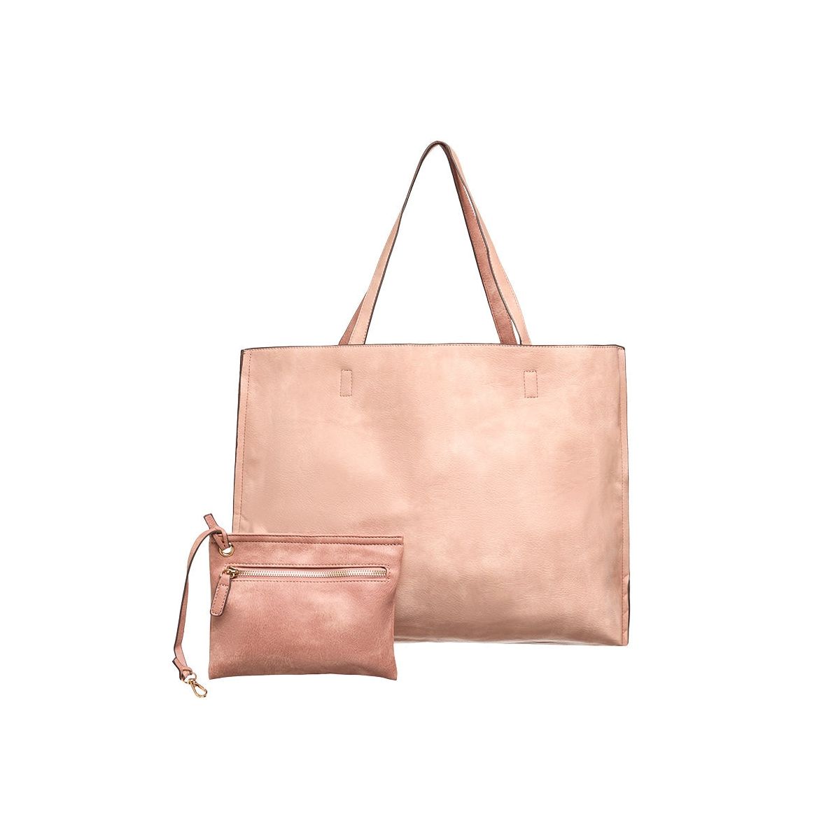 The Lakeside Collection Women's Faux Leather Reversible Tote Bag with Matching Purse - - thumbnail 3