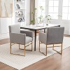 SEYNAR Modern Velvet Accent Arm Dining Chair Set of 2 with Metal Legs - 2 of 4