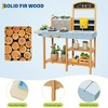 Wooden Play Kitchen,Outdoor Wood Mud Kitchen for Kids , Removable Sink & Faucet, Chalkboard, Storage Shelves＆Pretend Stove - 4 of 4