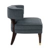 Velvet Upholstery Solid Wood Barrel-Back Accent Chair with Attached Cushions and High-Density Foam Seat - 3 of 4