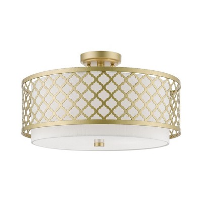 Livex Lighting Arabesque 3 - Light Semi-Flush Mount in  Soft Gold
