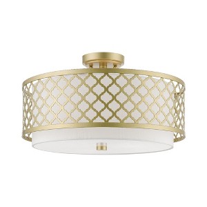 Livex Lighting Arabesque 3 - Light Semi-Flush Mount in  Soft Gold - 1 of 1