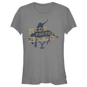 Junior's Yellowstone Distressed Ride for the Brand T-Shirt - 1 of 4