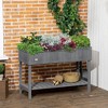 Aghana Digitals Elevated Fir Wood Planter Box with 8 Separate Slots, Bottom Storage Shelf & - 3 of 4
