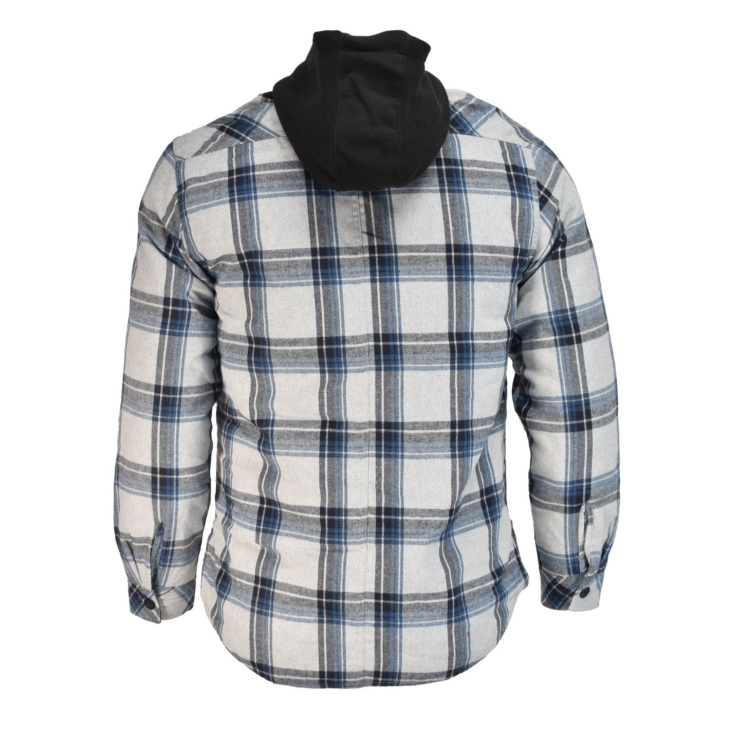Мужское худи Burnside Quilted Lined Zip Front Flannel Gray & Blue Plaid, цвет: Серый — фото 5