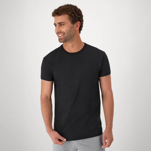 Hanes Red Label Camiseta de cuello redondo para hombre, teñida, paquete de 6 - Negro/Gris/Azul 2