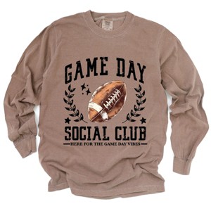 Simply Sage Market Football Game Day Social Club Garment Dyed Long Sleeve - 1 of 3
