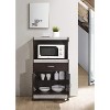 Hodedah Wheeled Kitchen Island Microwave Cart with Pull-Out Drawer and Cabinet Storage, Chocolate Grey - image 2 of 4