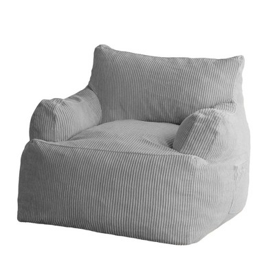 MAXYOYO Giant Bean Bag Chair, Stuffed Bean Bag Couch for Living Room, Grey