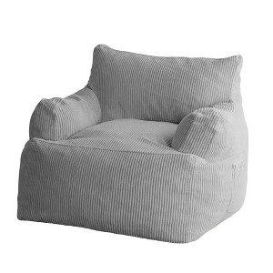 MAXYOYO Giant Bean Bag Chair, Stuffed Bean Bag Couch for Living Room, Grey - 1 of 4