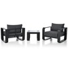 Yami 3PCS Olefin Fabric Patio Conversation Set with Aluminum Frame and Thick Cushion, Sofa and Coffee Table, Outdoor Furniture - Maison Boucle - 3 of 4